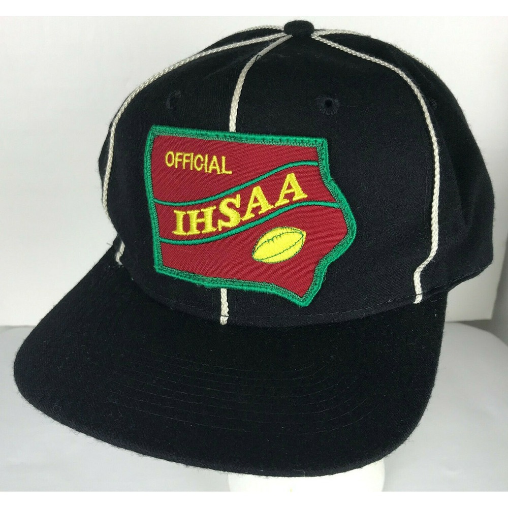 IHSAA Iowa High School Football Official Patch Referee Umpire Hat SnapBack Black